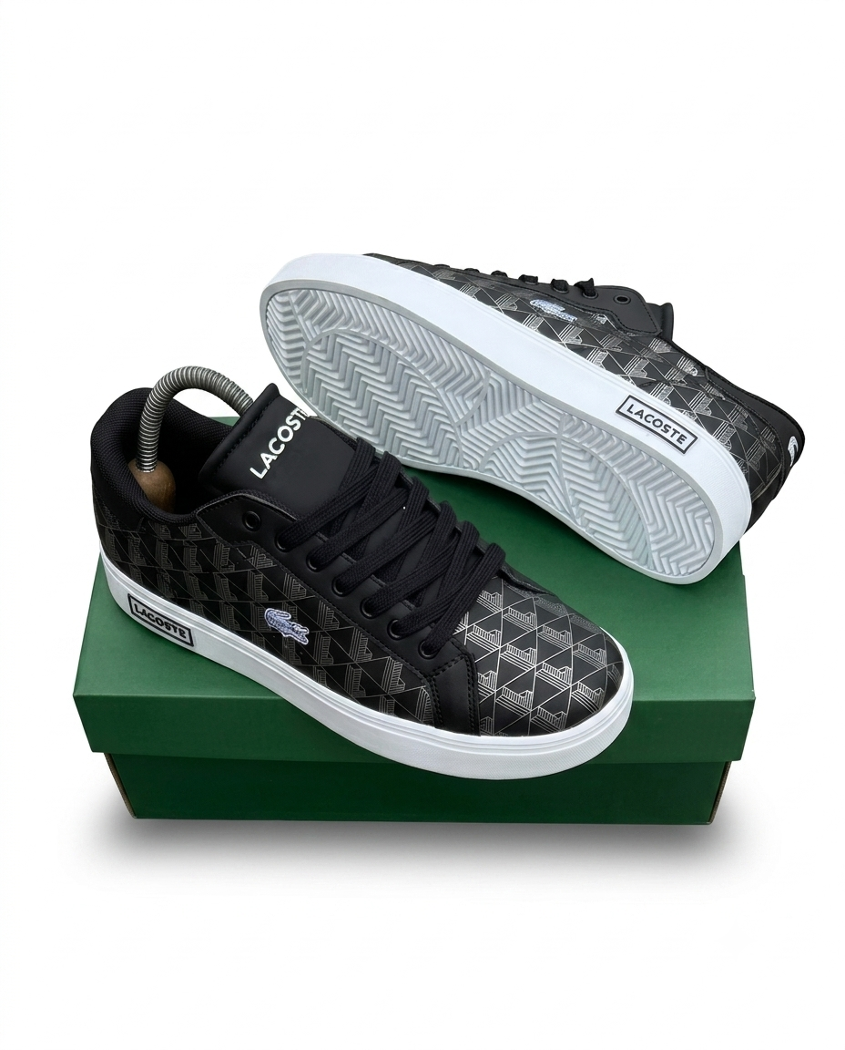 Lacoste POWERCOURT 124 - Baskets basses - black/white