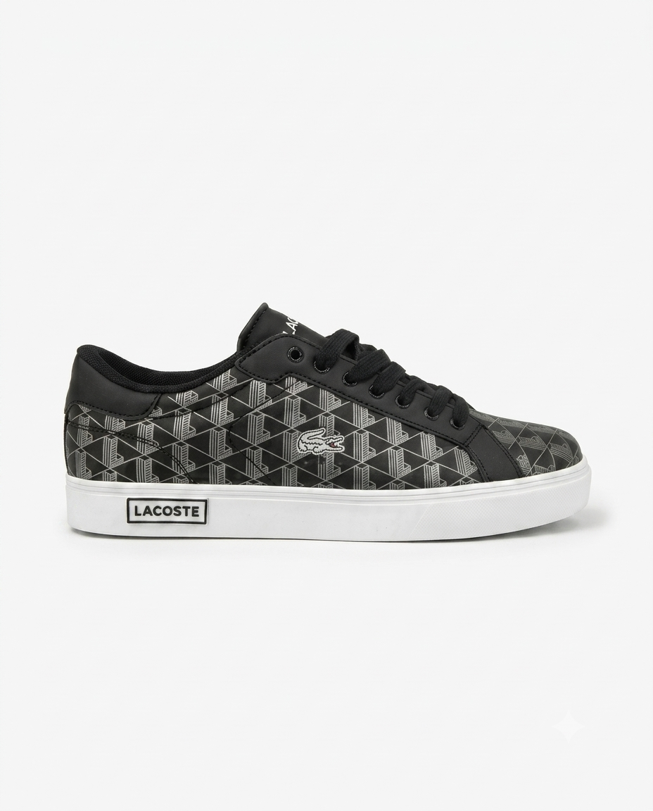 Lacoste POWERCOURT 124 - Baskets basses - black/white