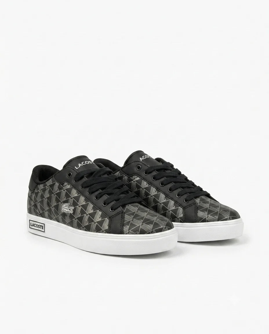Lacoste POWERCOURT 124 - Baskets basses - black/white